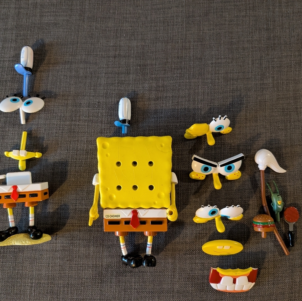 Vintage SpongeBob SquarePants Potato Head 2006 Set & 2002 Play-Doh SpongeBob Set